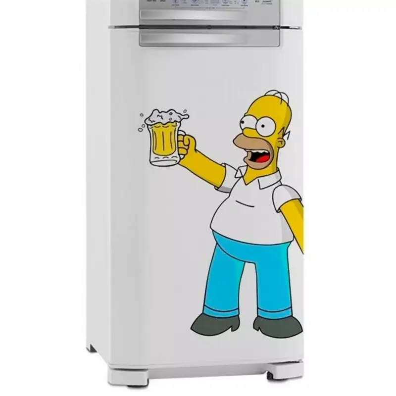 Adesivo Para Geladeira Homer Simpson com cerveja