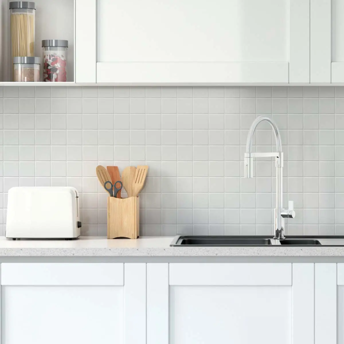 Adesivo de Azulejo 03 Branco 60cm