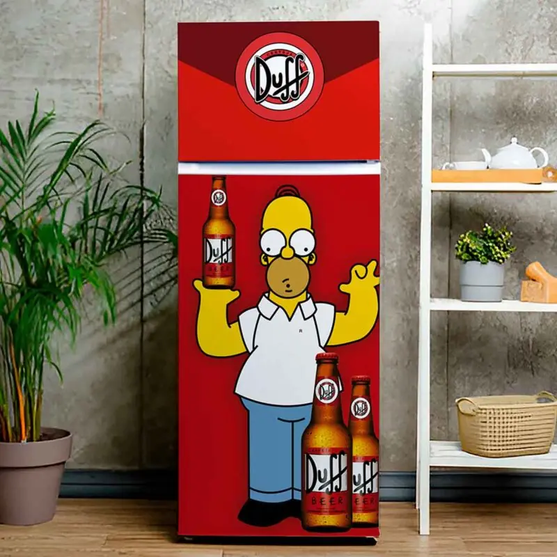 Adesivo para envelopamento de Geladeira Homer simpson duff beer