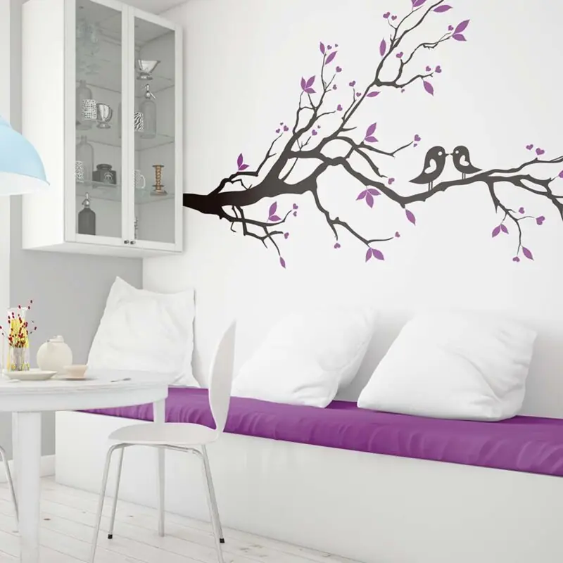 Adesivo Decorativo de parede Arvore com galhos e corações roxo - Image 3