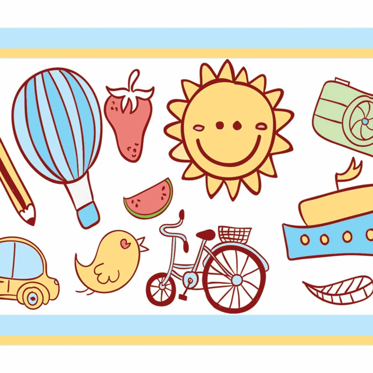 Faixa decorativa infantil meios de transporte - Image 2