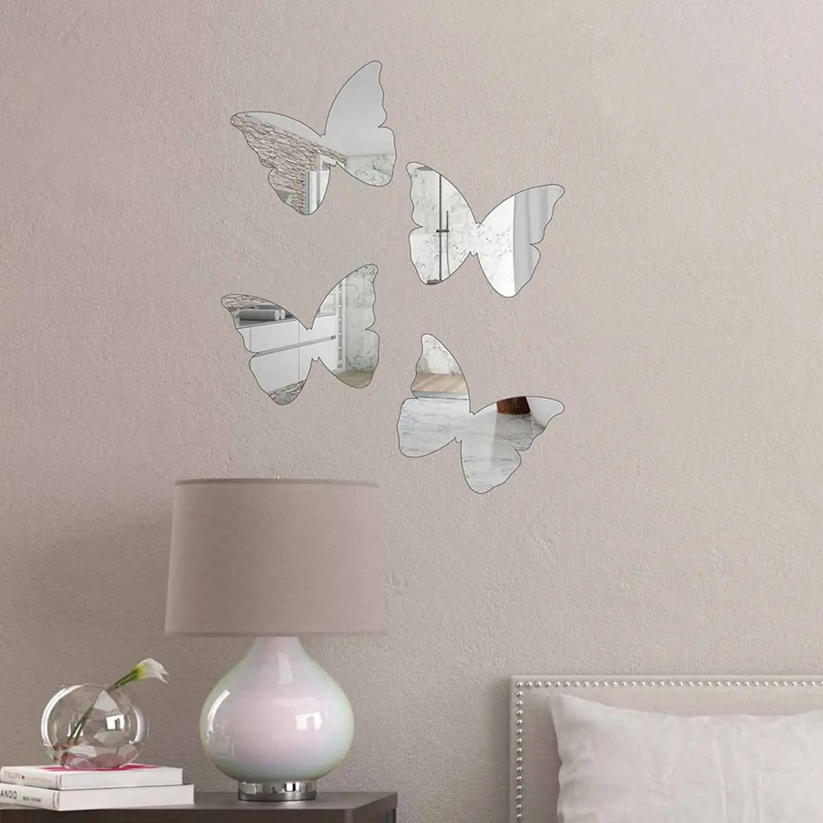 4 Borboletas Espelho Decorativo Com 5cm - Image 2