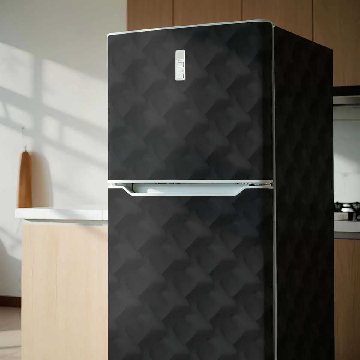 Adesivo para envelopamento de Geladeira Geométrica preta - Image 2