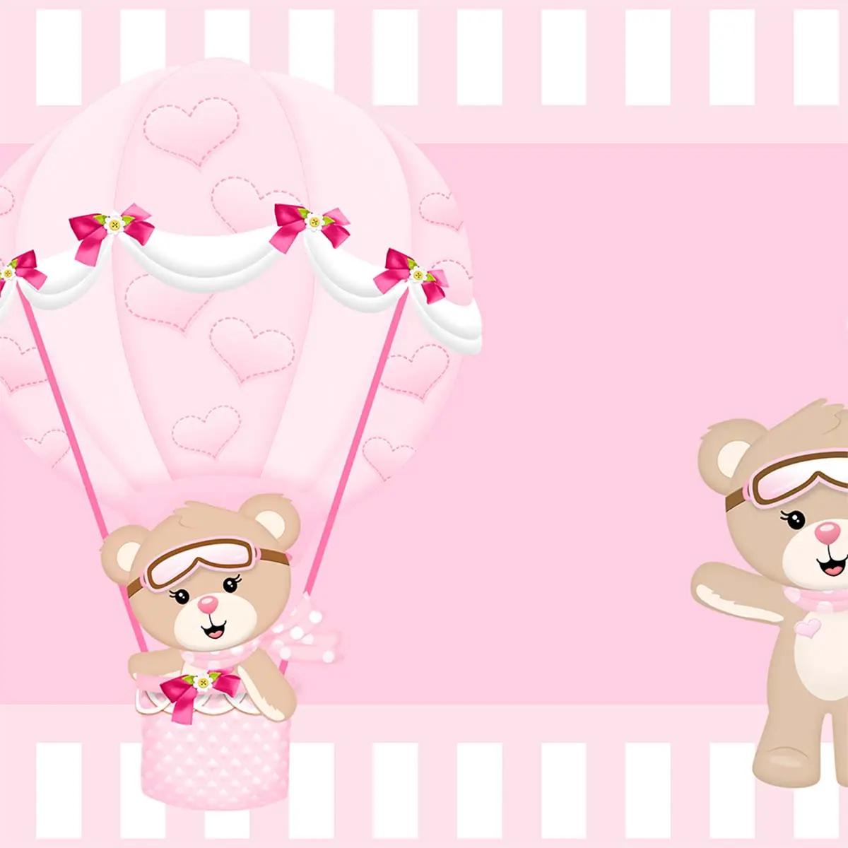 Faixa decorativa adesiva infantil ursinha balões - Image 2