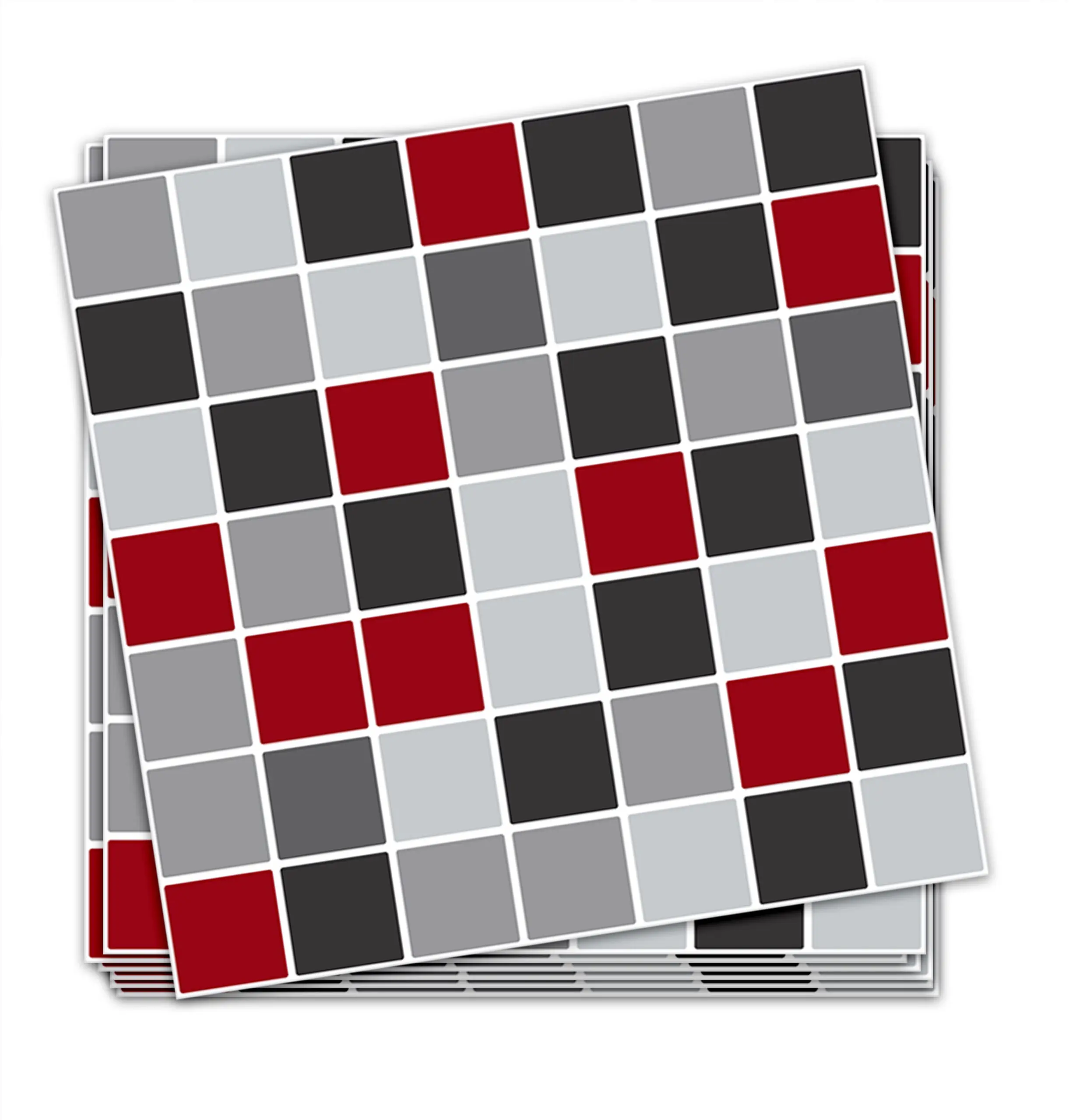 Kit 24 Adesivos Pastilha 15×15cm para Cozinha Lavável - Vermelho - Image 3