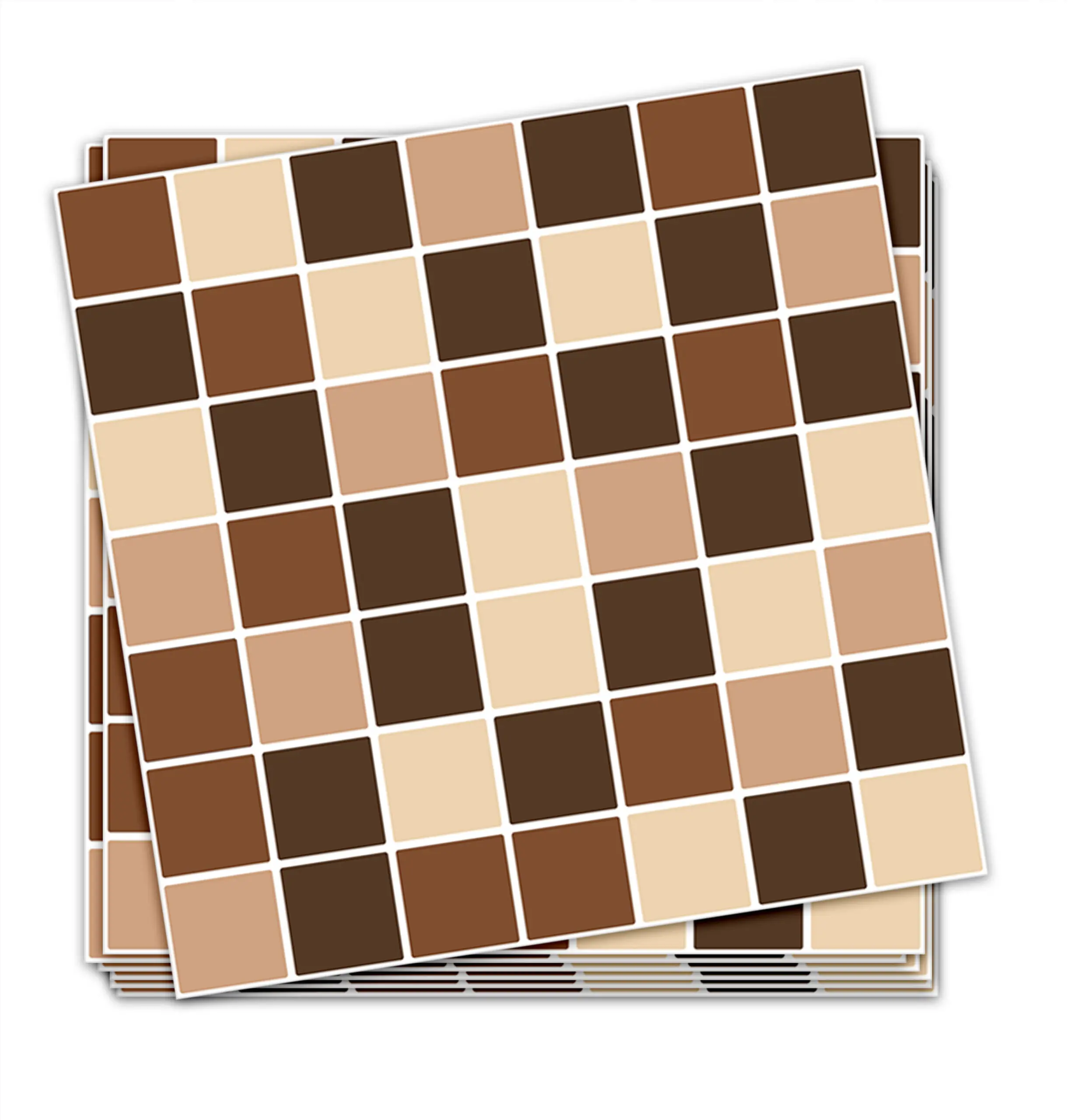 Kit 24 Adesivos Pastilha 15×15cm para Cozinha Lavável -  Tons de Chocolate - Image 4