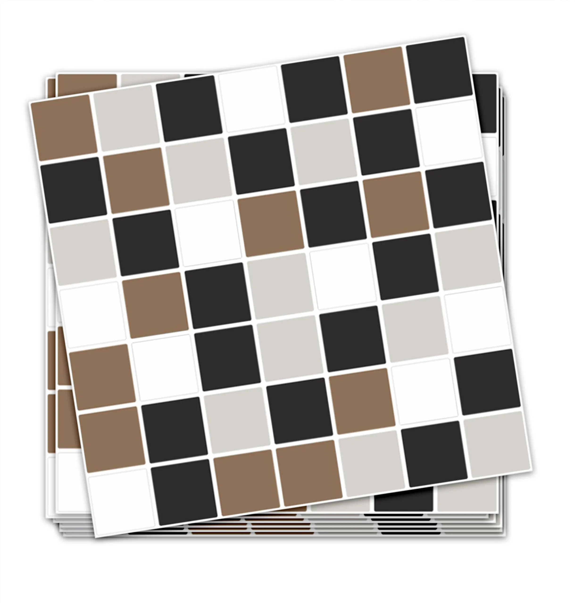 Kit 24 Adesivos Pastilha 15×15cm para Cozinha Lavável -  Marrom - Image 4