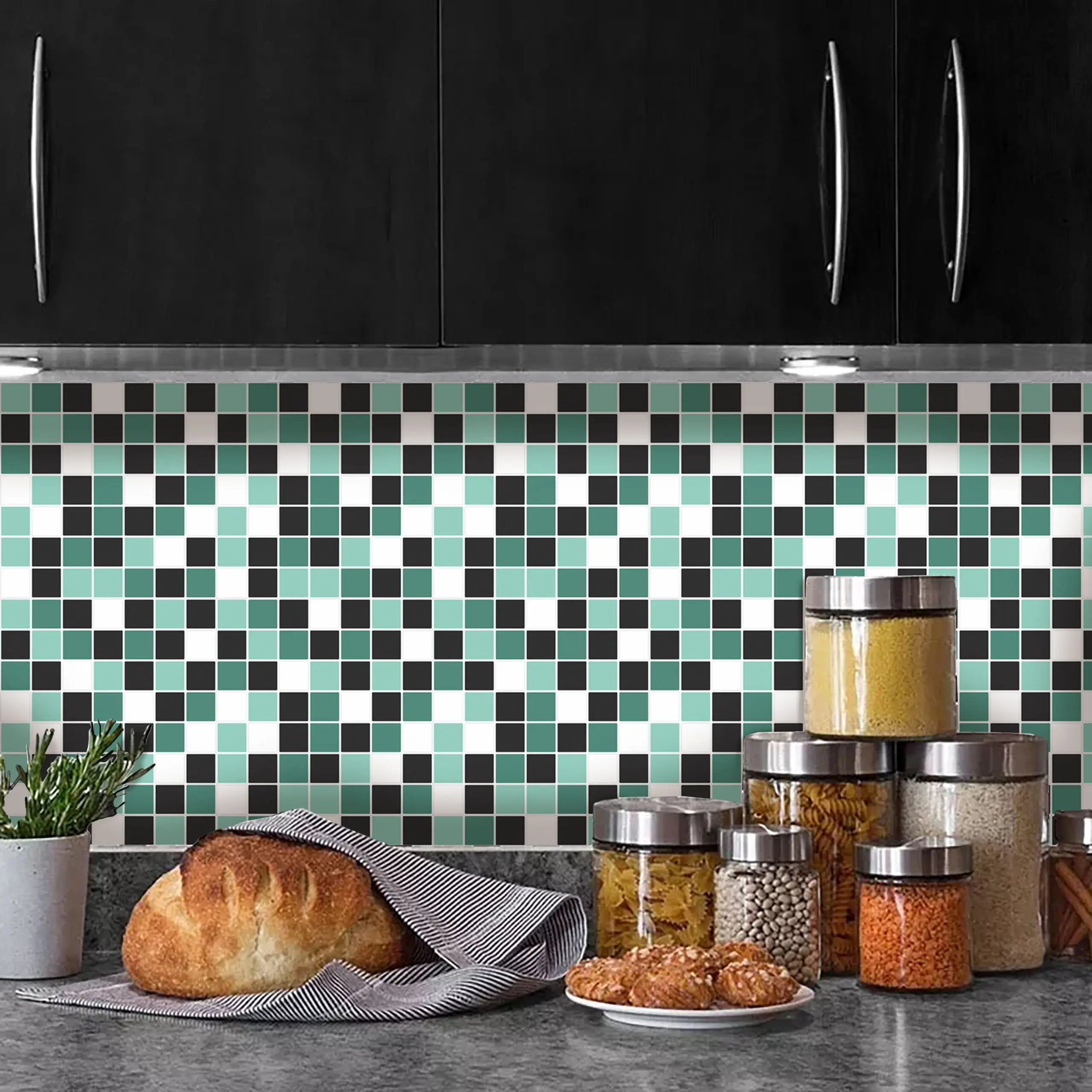 Kit 24 Adesivos Pastilha 15×15cm para Cozinha Lavável -  Turquesa