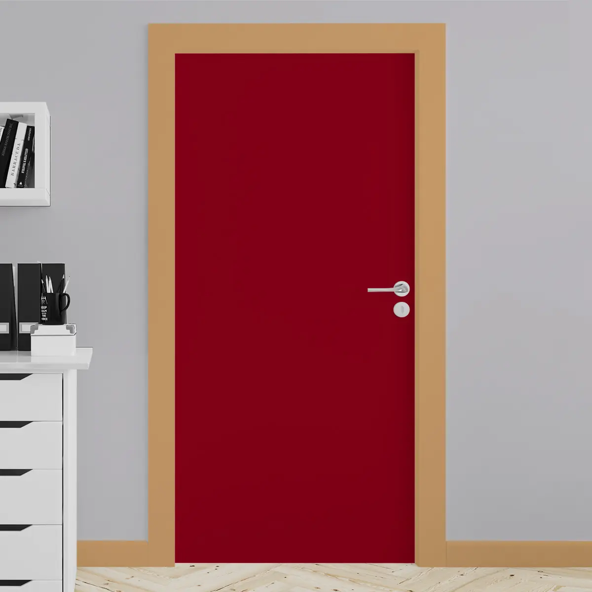 Adesivo para porta Vermelho vinho/ Bordô Fosco - Image 4