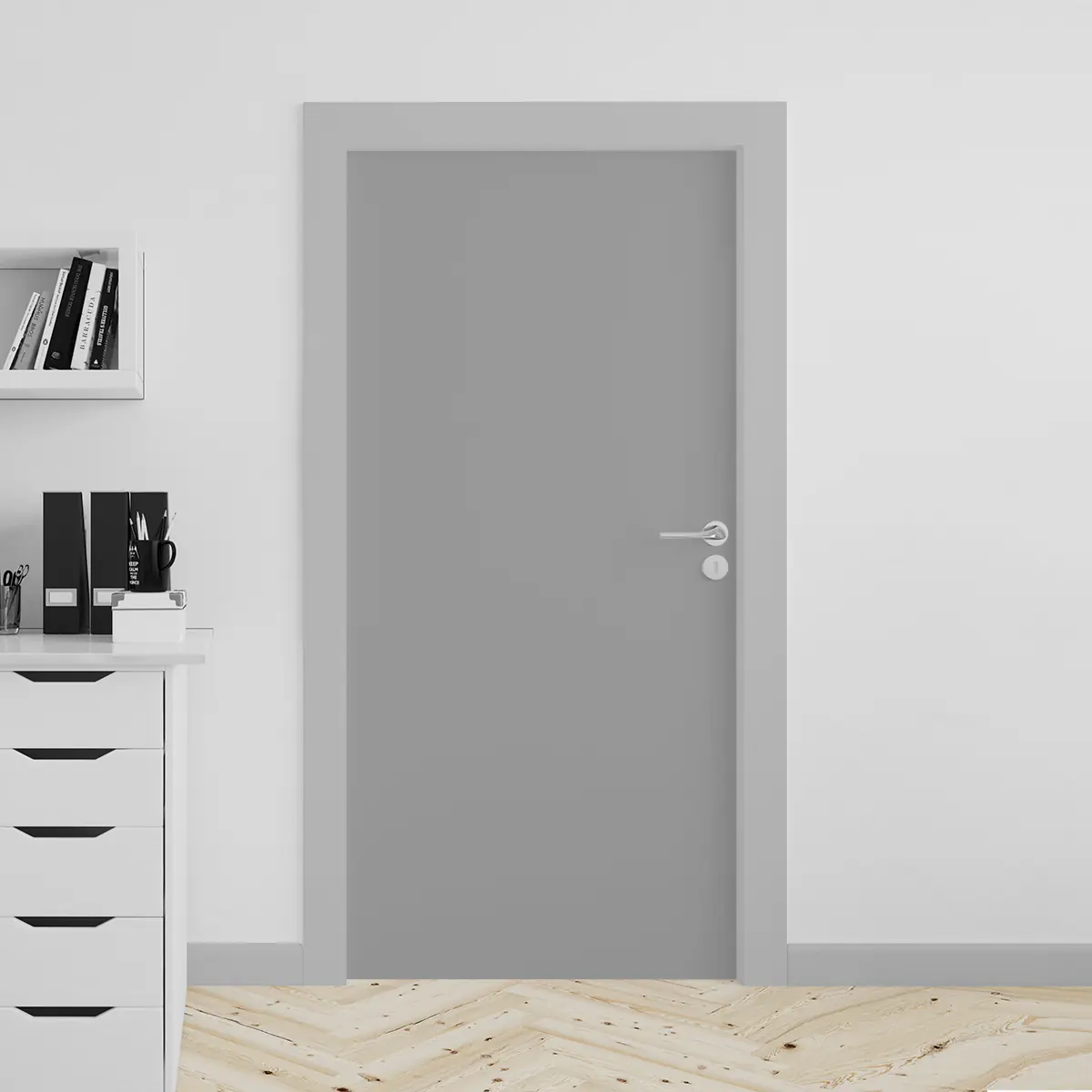 Adesivo para porta Cinza Claro Fosco - Image 4