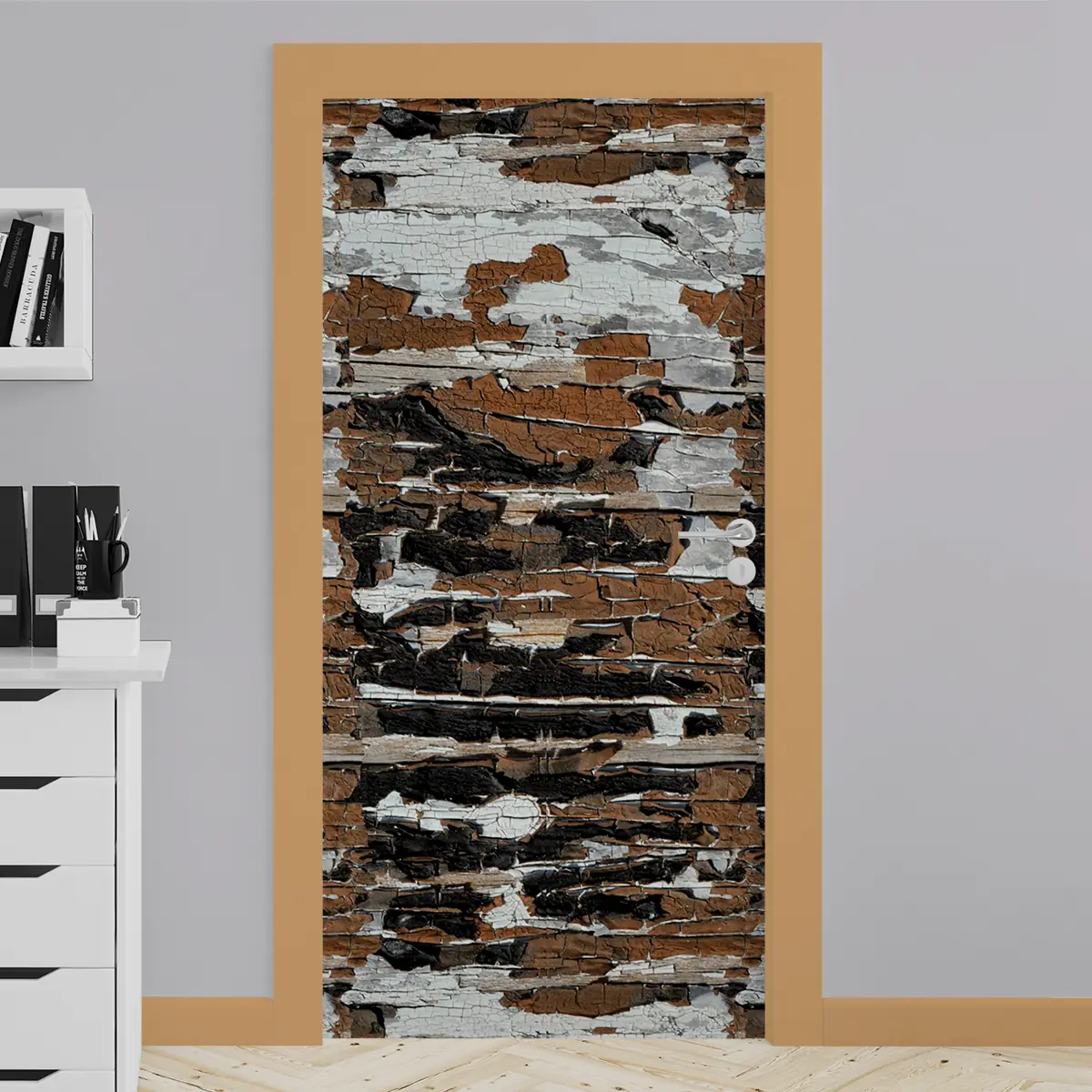 Adesivo para Porta Madeira Textura Desgastada - Image 4