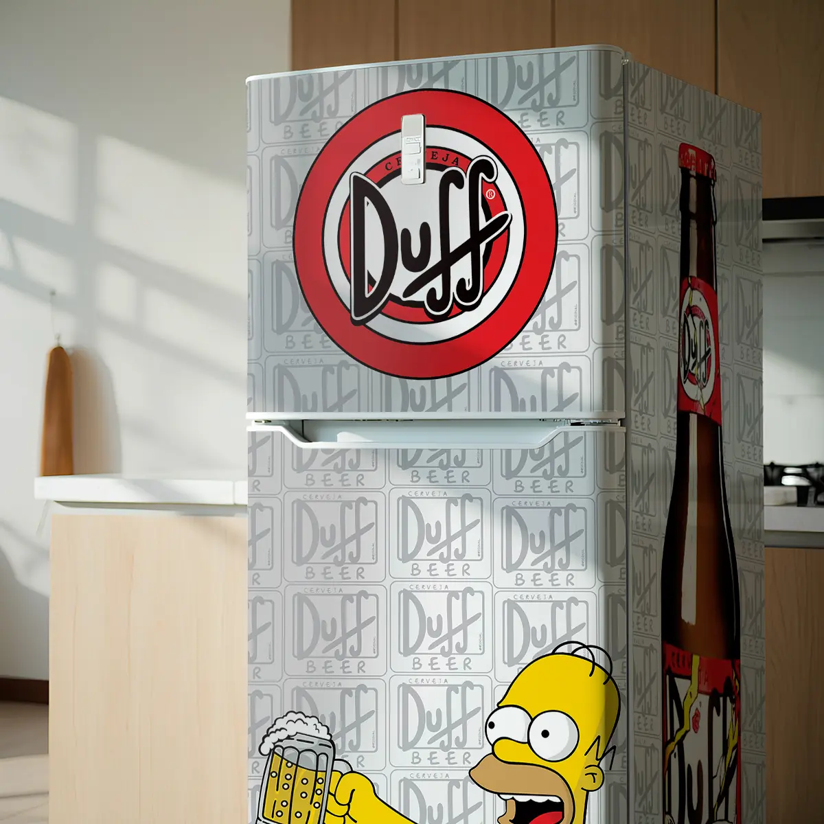Adesivo para envelopamento de Geladeira Homer simpson duff beer 02 - Image 2