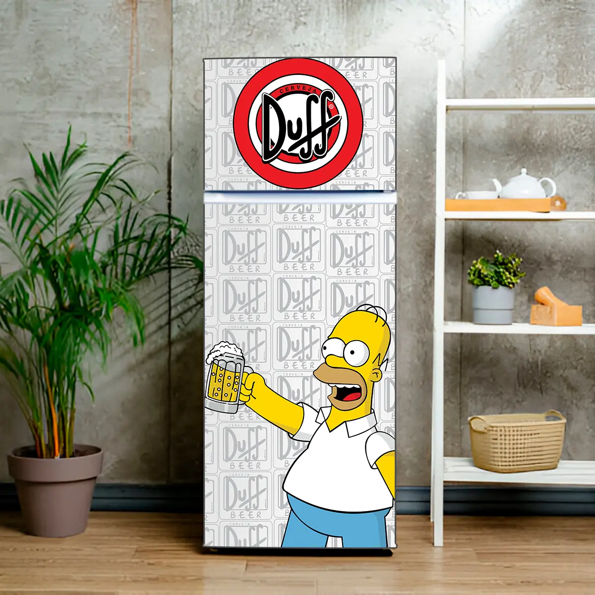 Adesivo para envelopamento de Geladeira Homer simpson duff beer 02